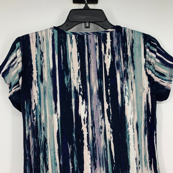 Notations Top Abstract Printed Short Sleeve Blouse Jersey NWT - Picture 8 of 9
